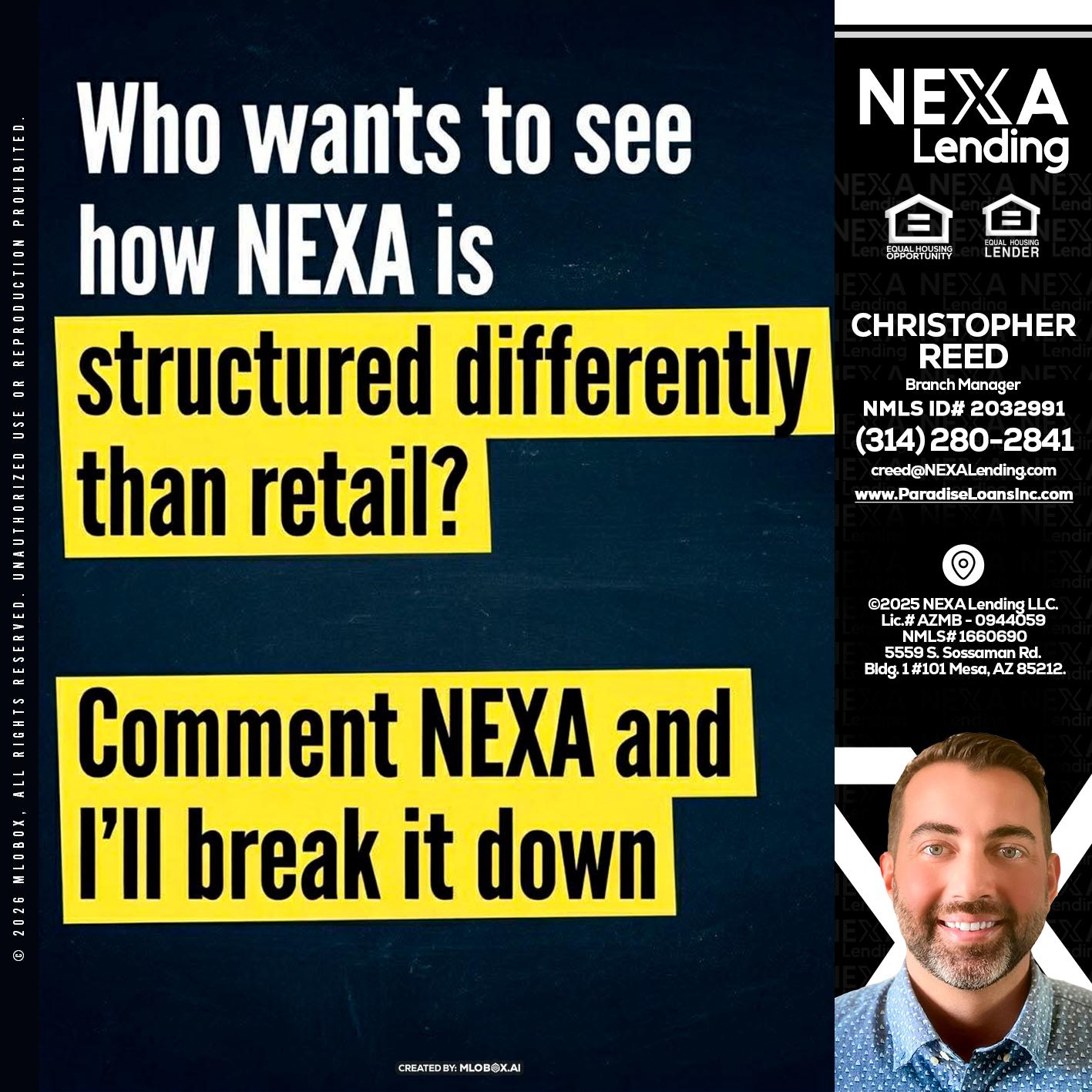 who want to see - Christopher Reed -Branch Manager