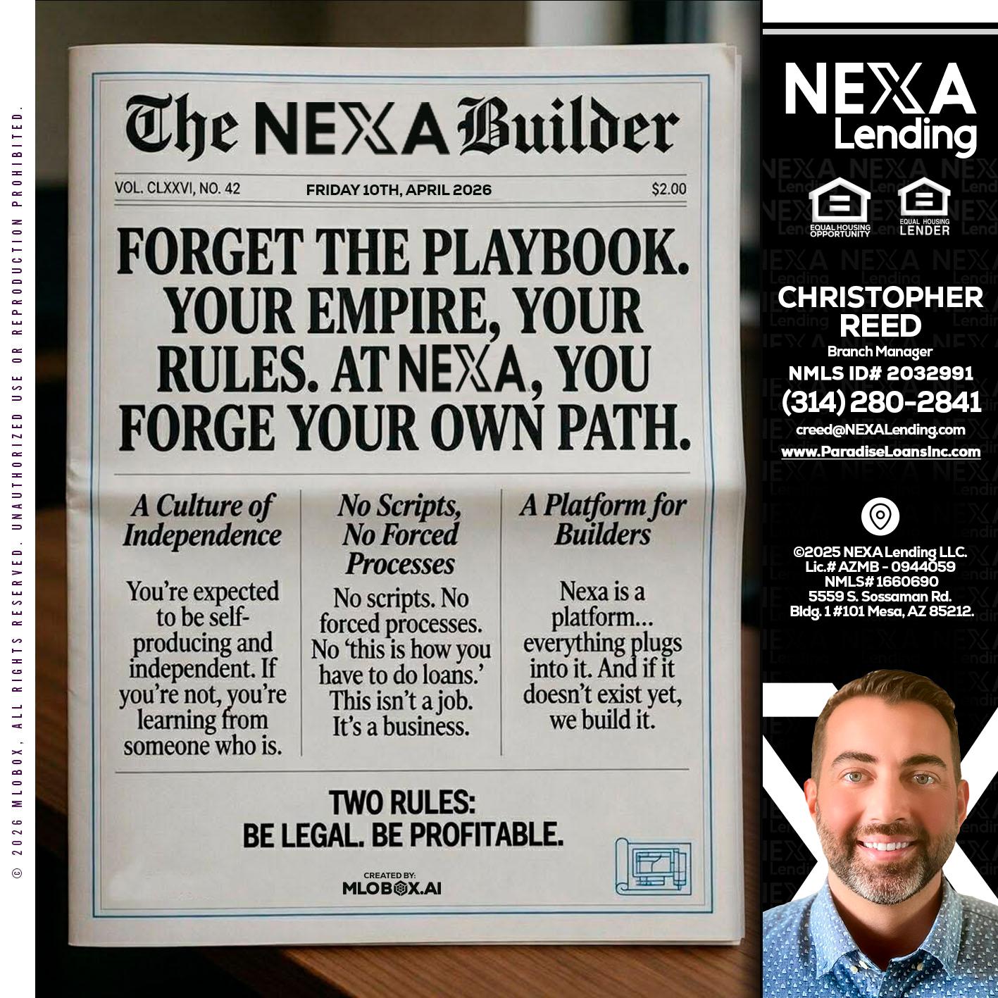 THE NEXA BUILDER - Christopher Reed -Branch Manager