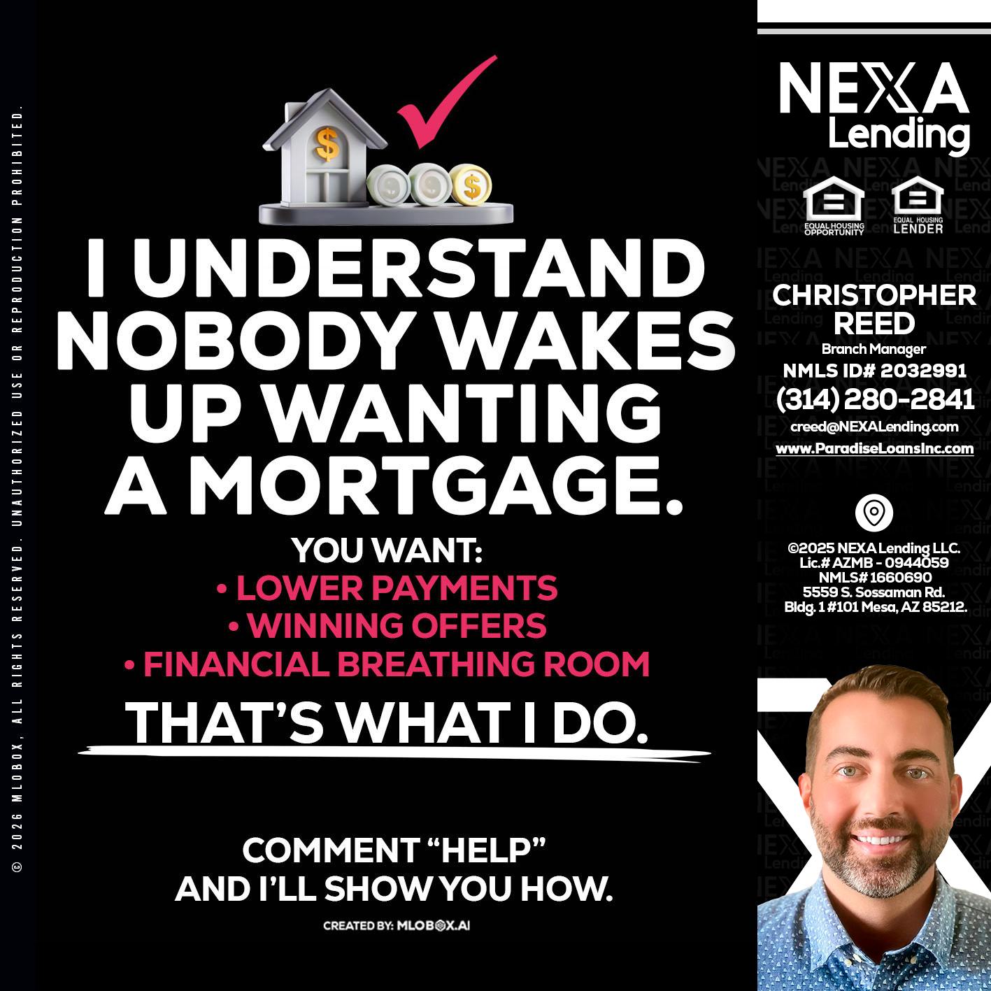 I UNDERSTAND - Christopher Reed -Branch Manager