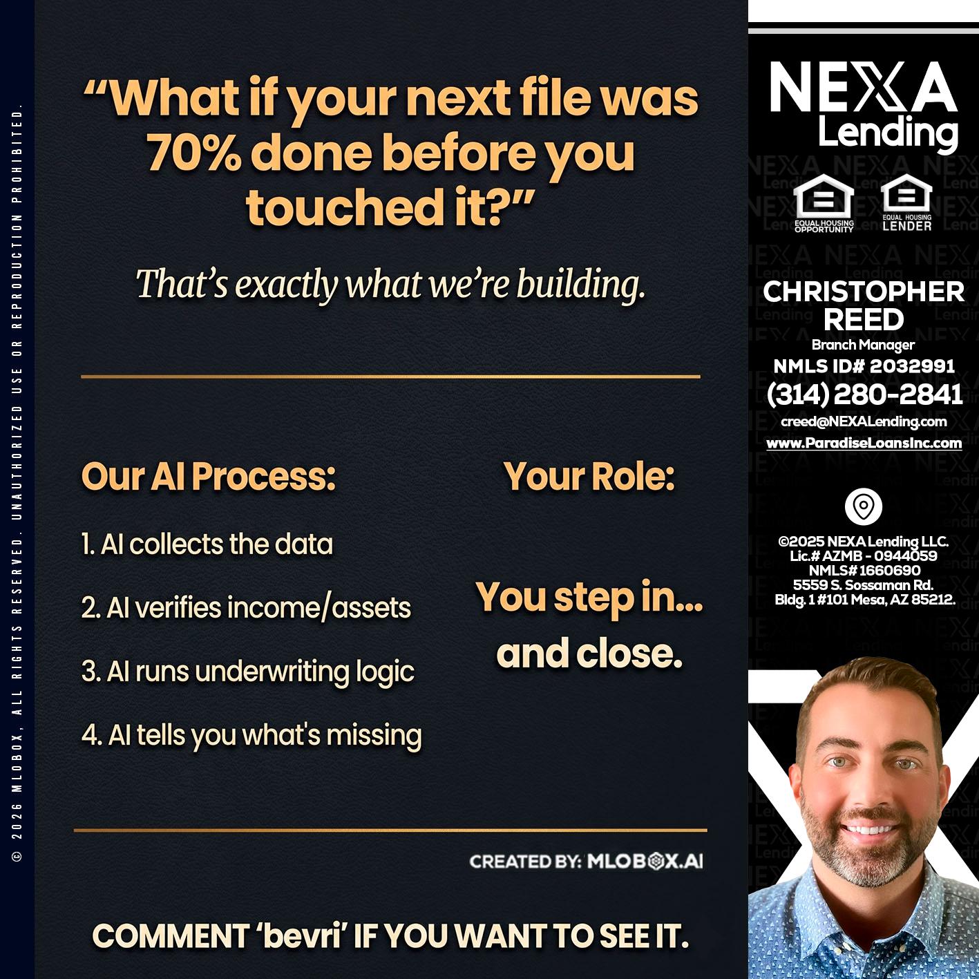 WHAT IF YOUR - Christopher Reed -Branch Manager