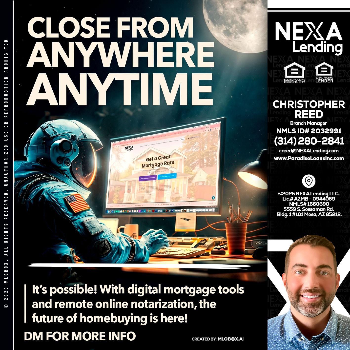 CLOSE FROM - Christopher Reed -Branch Manager