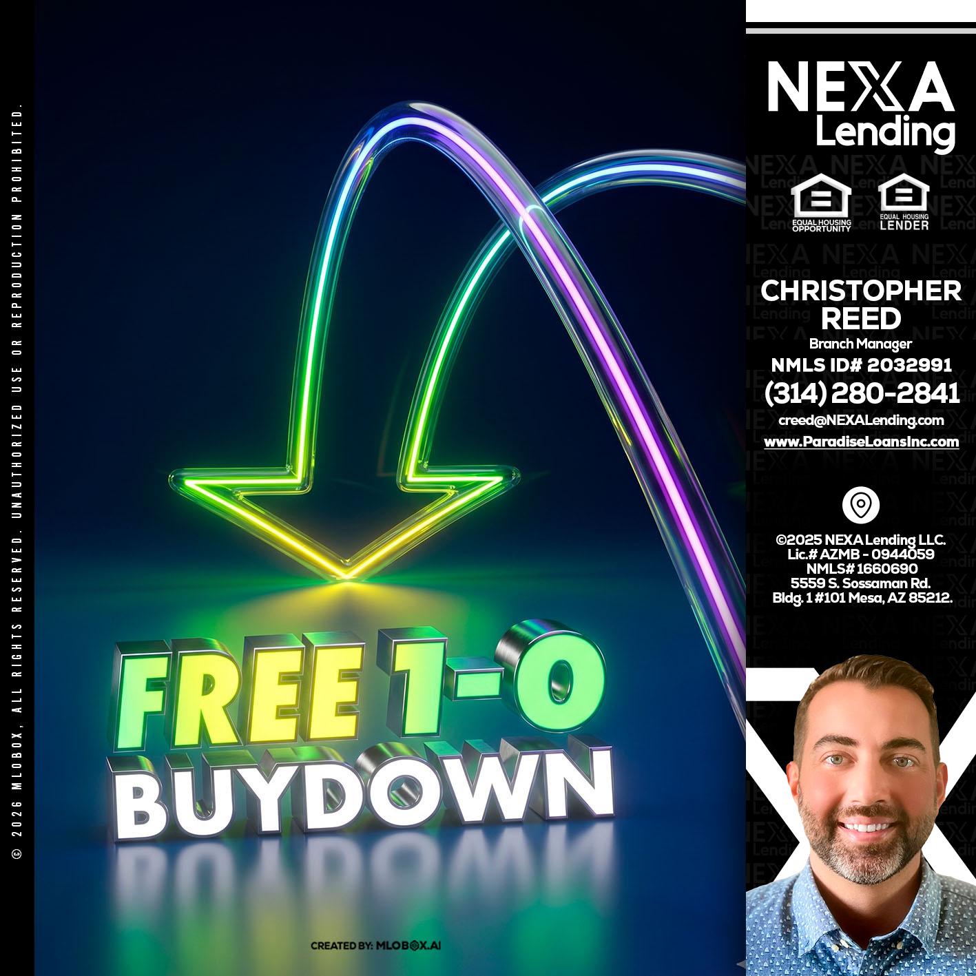 FREE 1-0 BUYDOWN - Christopher Reed -Branch Manager