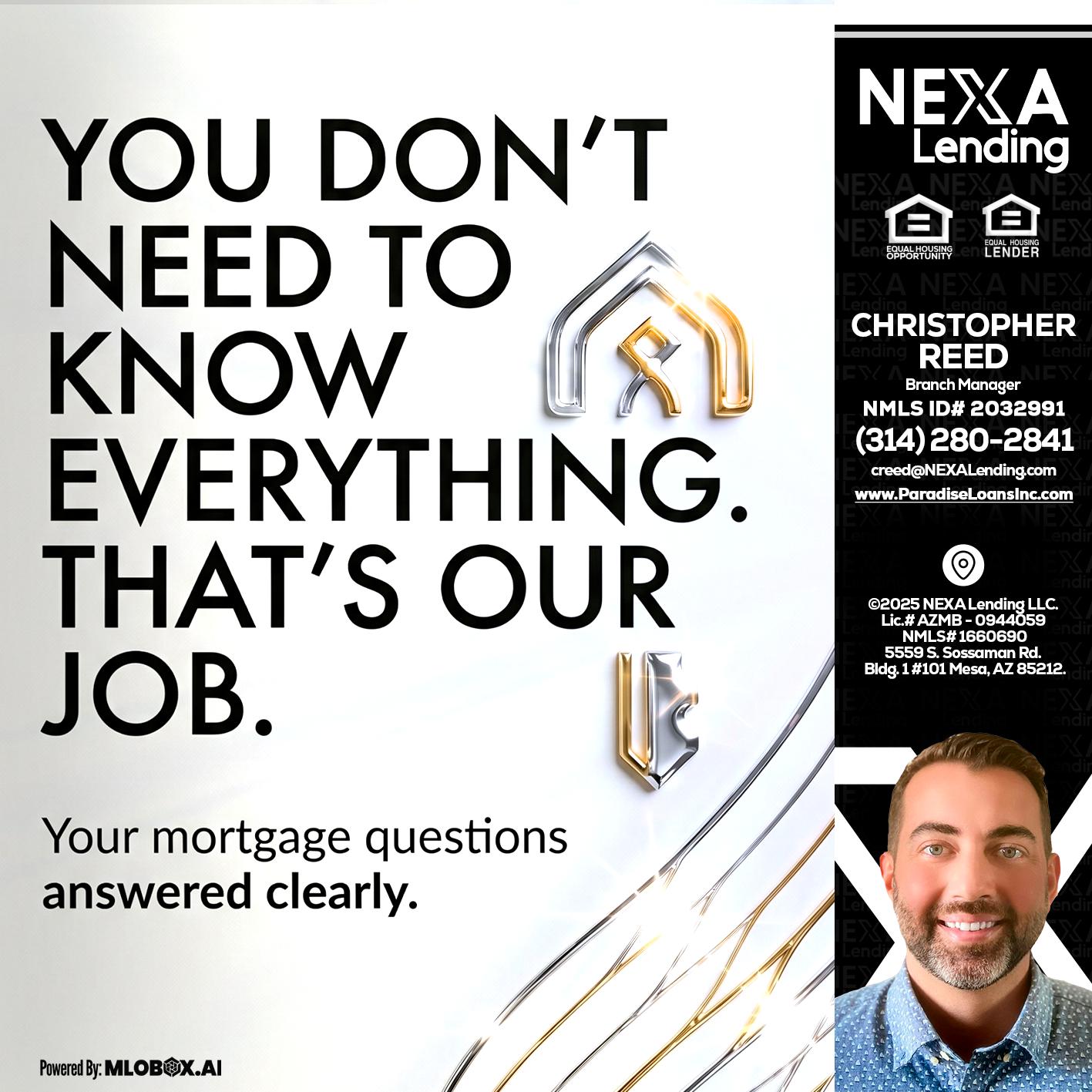 THAT IS OUR JOB - Christopher Reed -Branch Manager