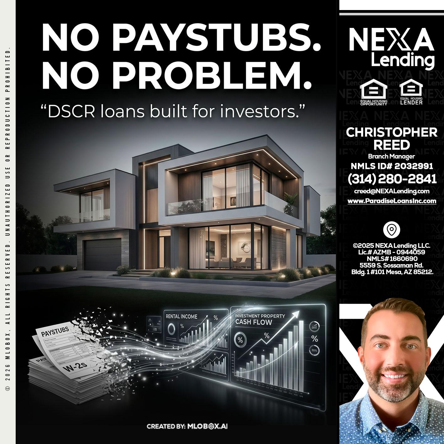 no paystub - Christopher Reed -Branch Manager