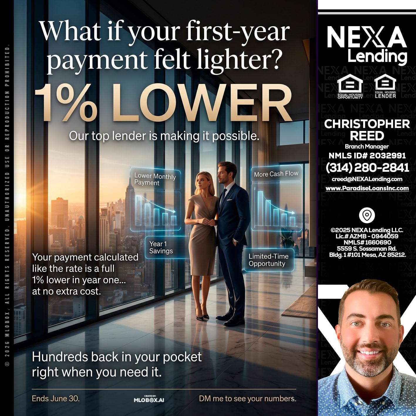 1% LOWER - Christopher Reed -Branch Manager