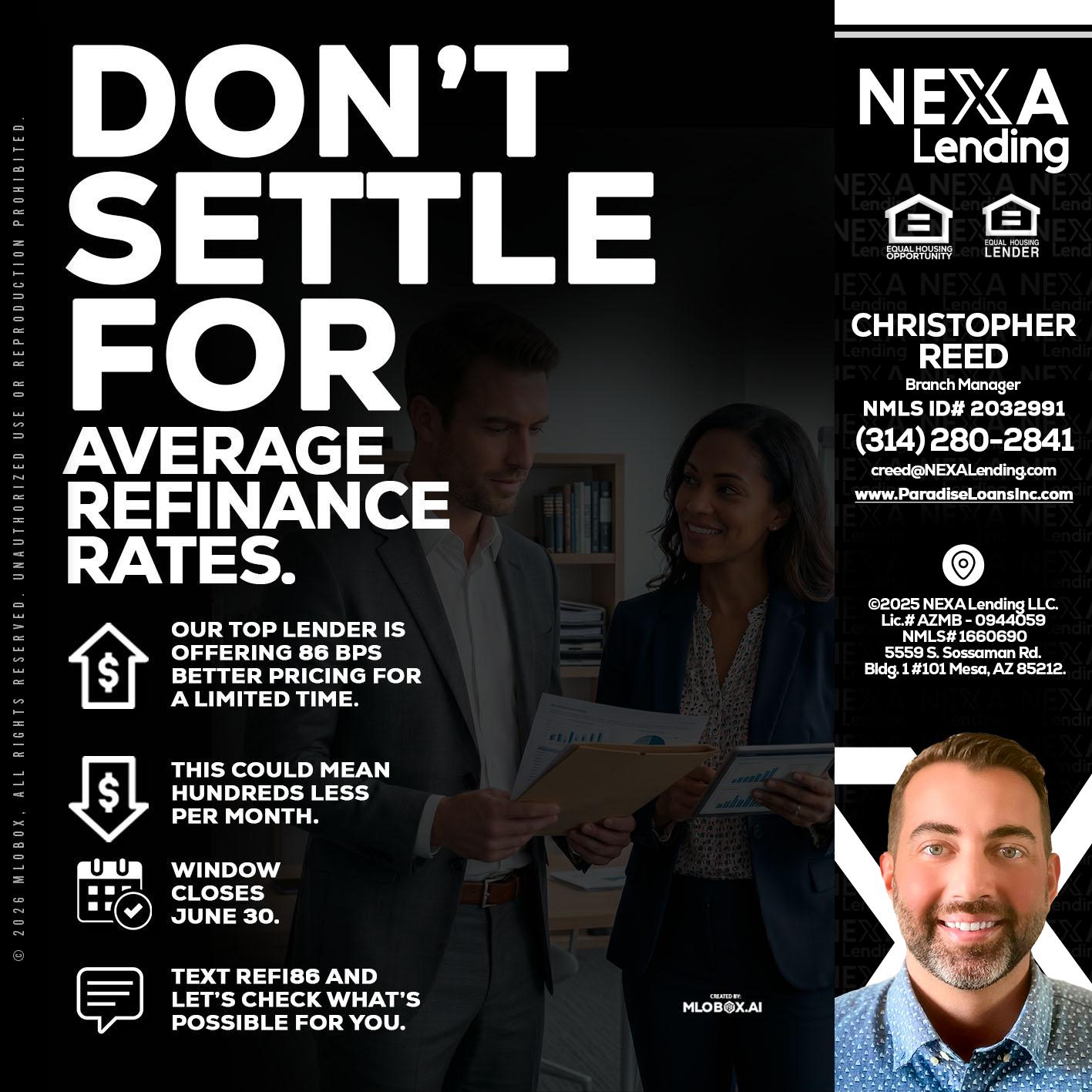 dont settle - Christopher Reed -Branch Manager