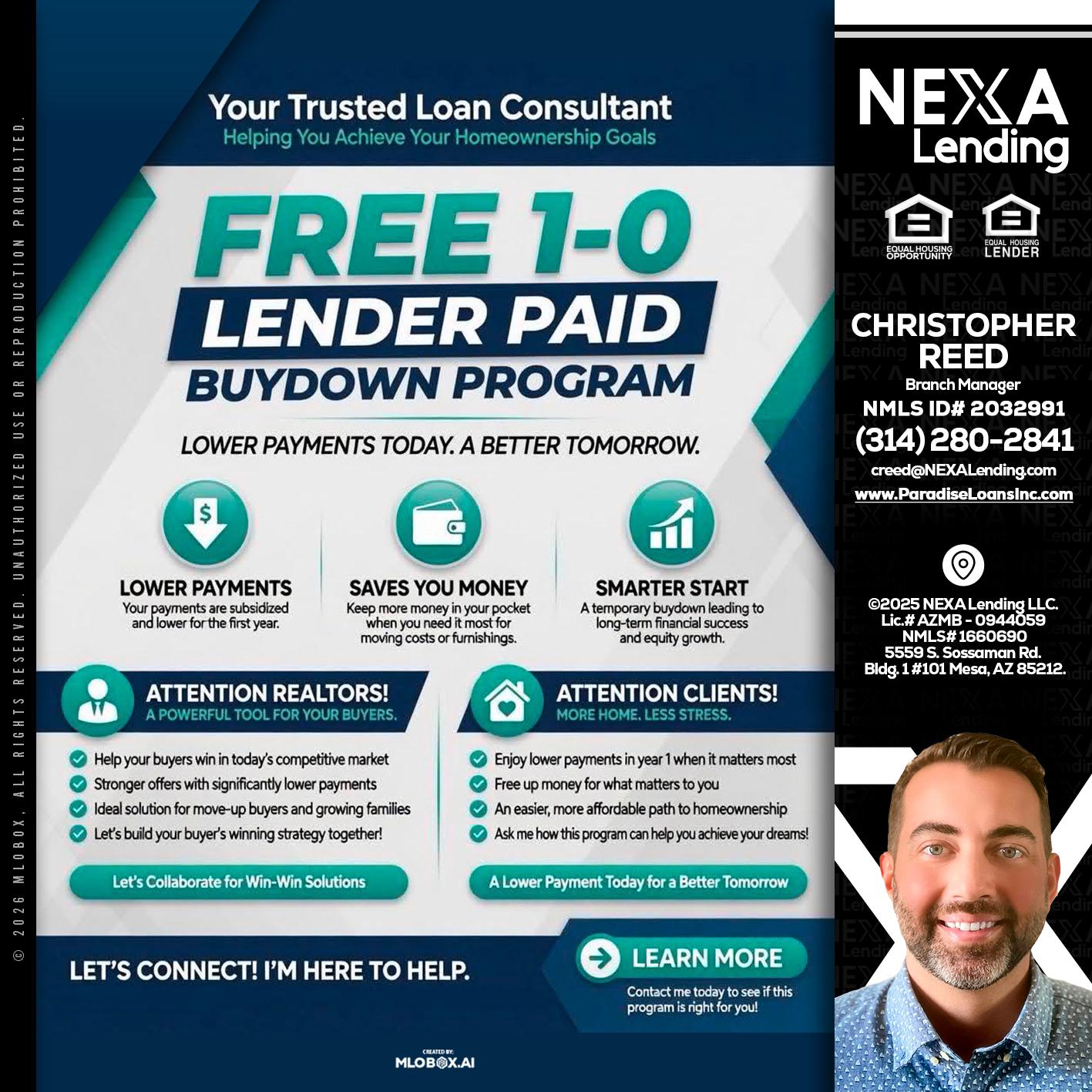 FREE 1-0 - Christopher Reed -Branch Manager