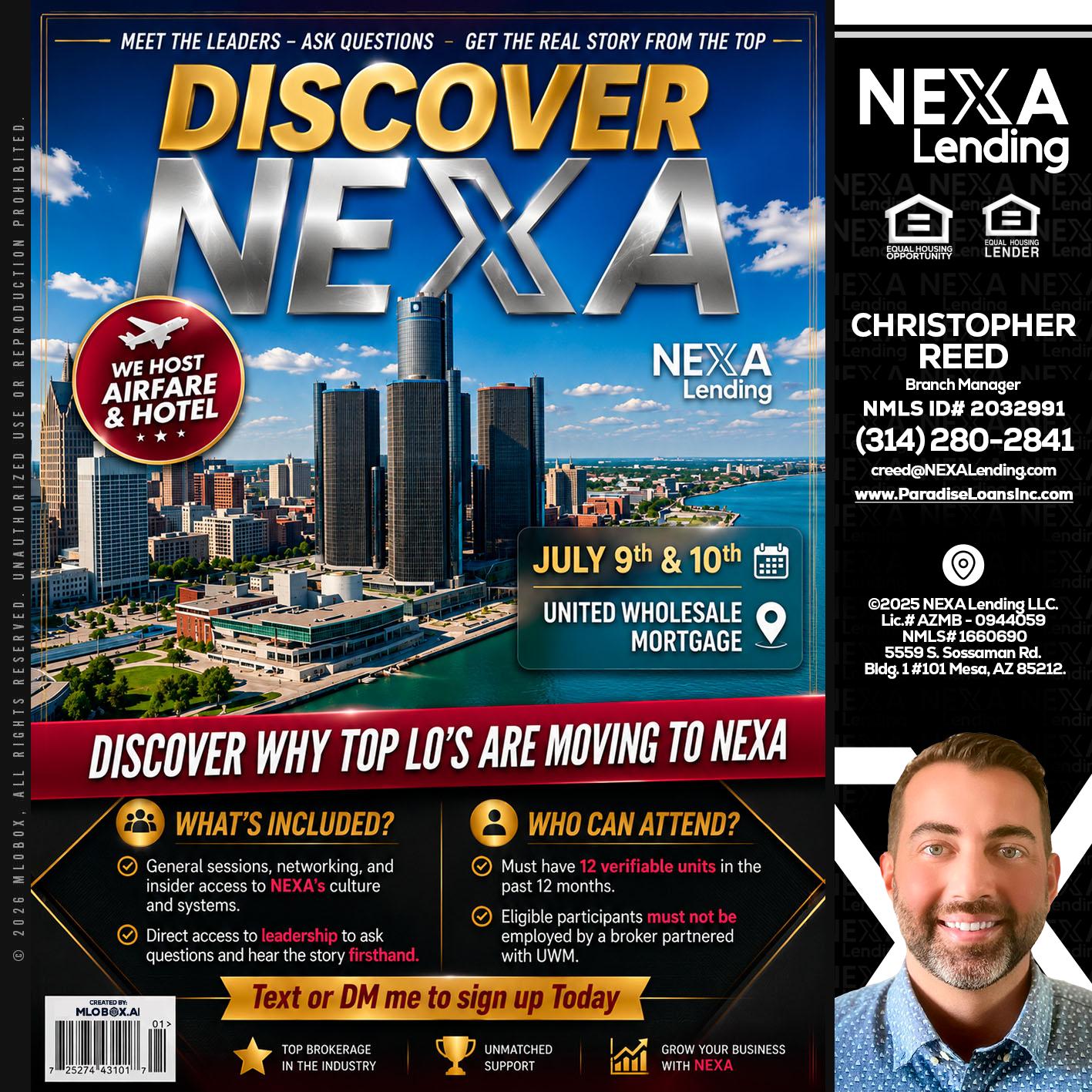 DISCOVER NEXA - Christopher Reed -Branch Manager