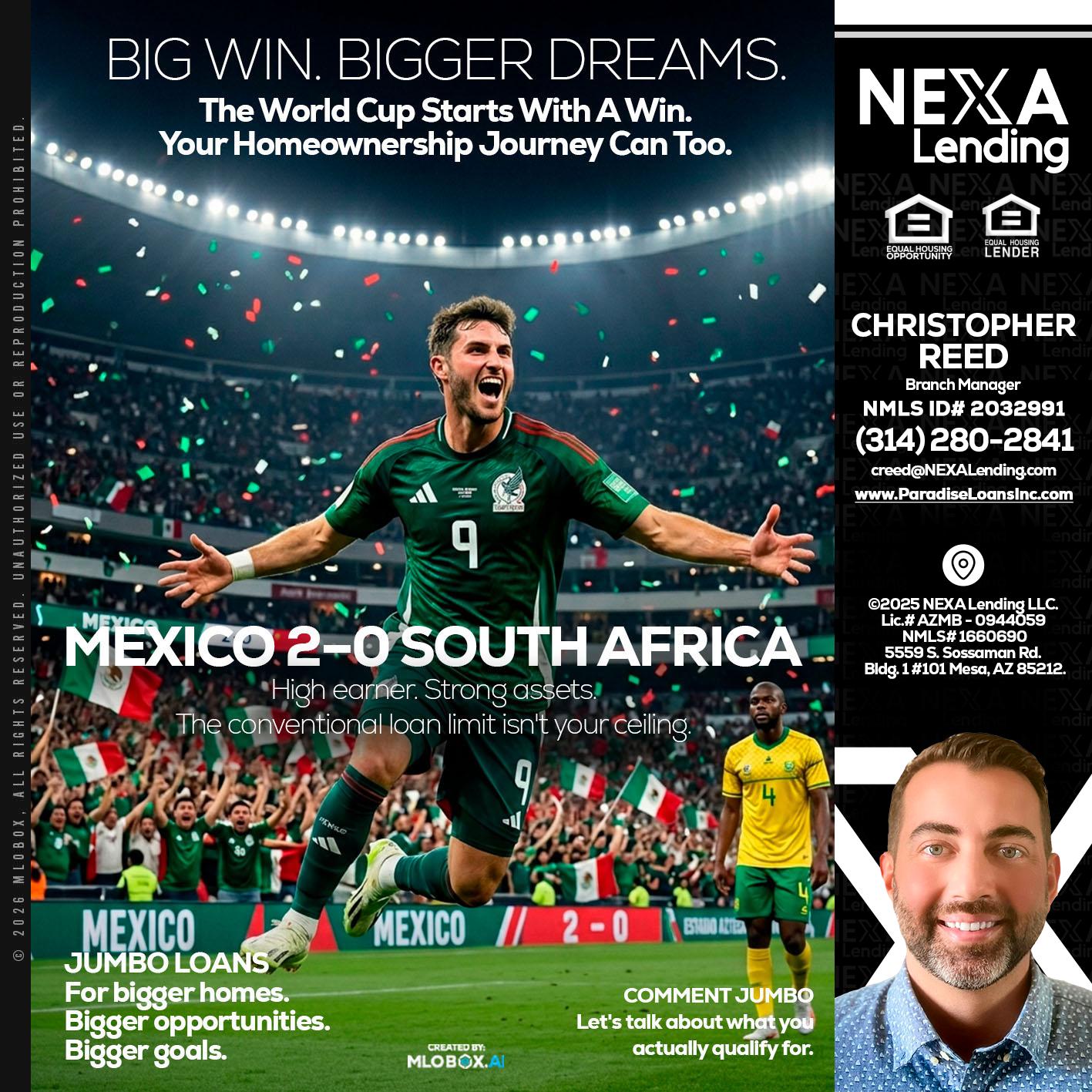 MEXICO 2-0 SOUTH AFRICA - Christopher Reed -Branch Manager