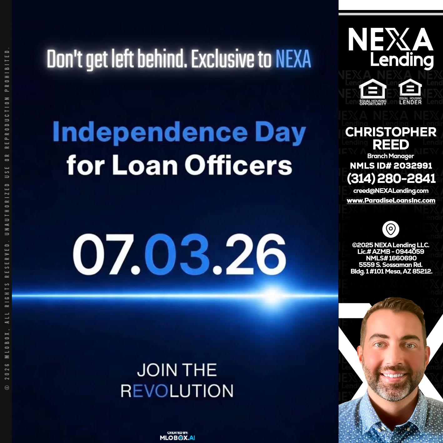 INDEPENDENCE DAY - Christopher Reed -Branch Manager