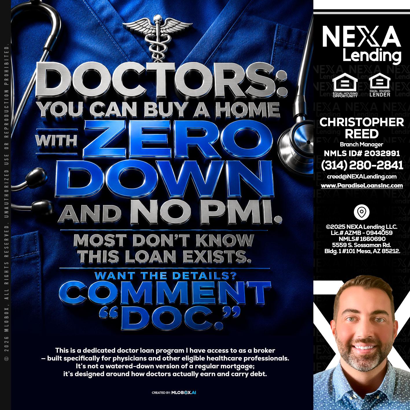 DOCTORS YOU CAN BUY - Christopher Reed -Branch Manager