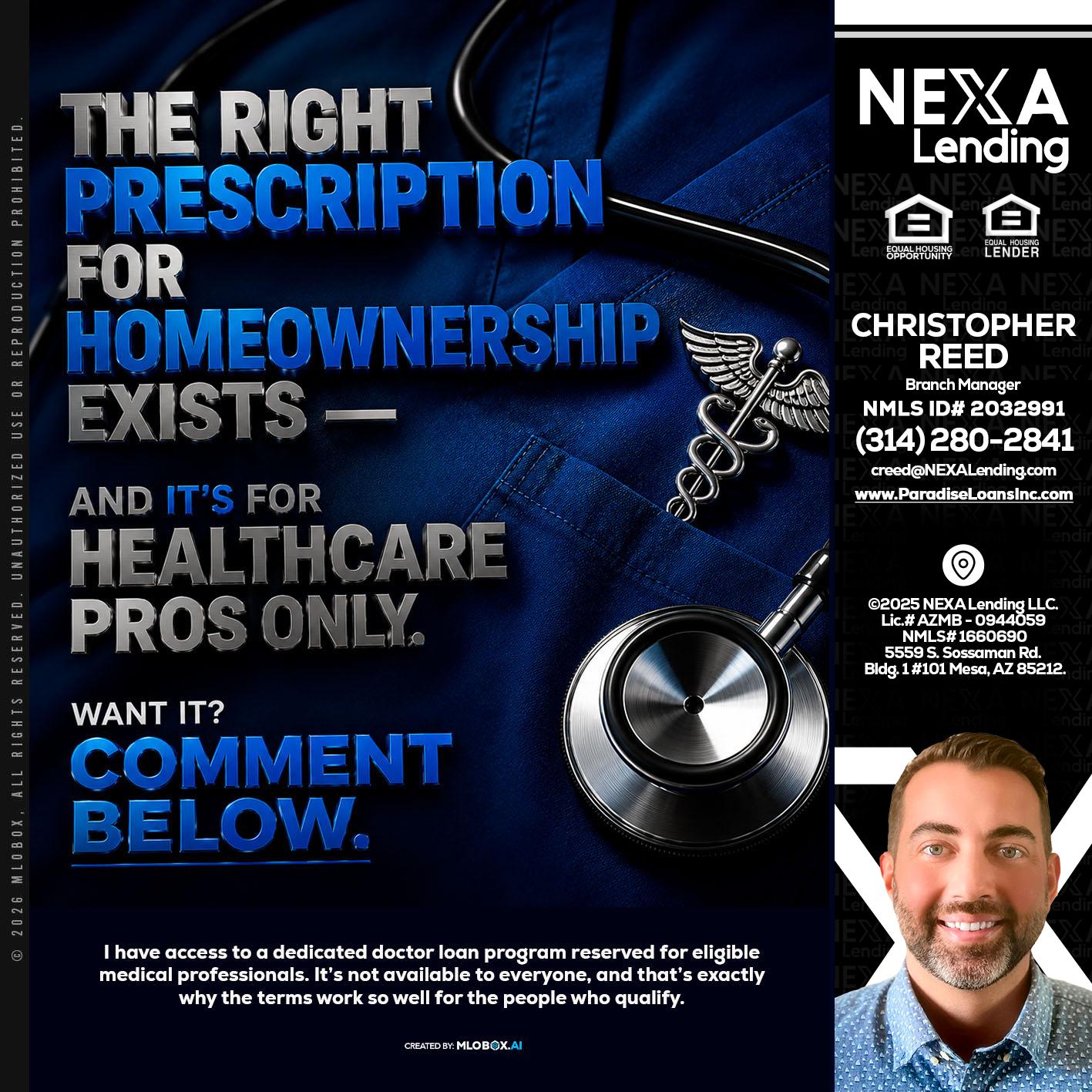 THE RIGHT PRESCRIPTION - Christopher Reed -Branch Manager
